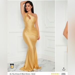 As You Know It Gold Maxi Dress